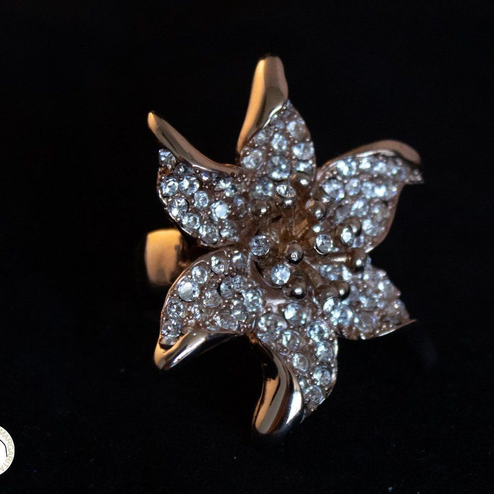 Flower ring crystals rose gold tone - Picture 5 of 5